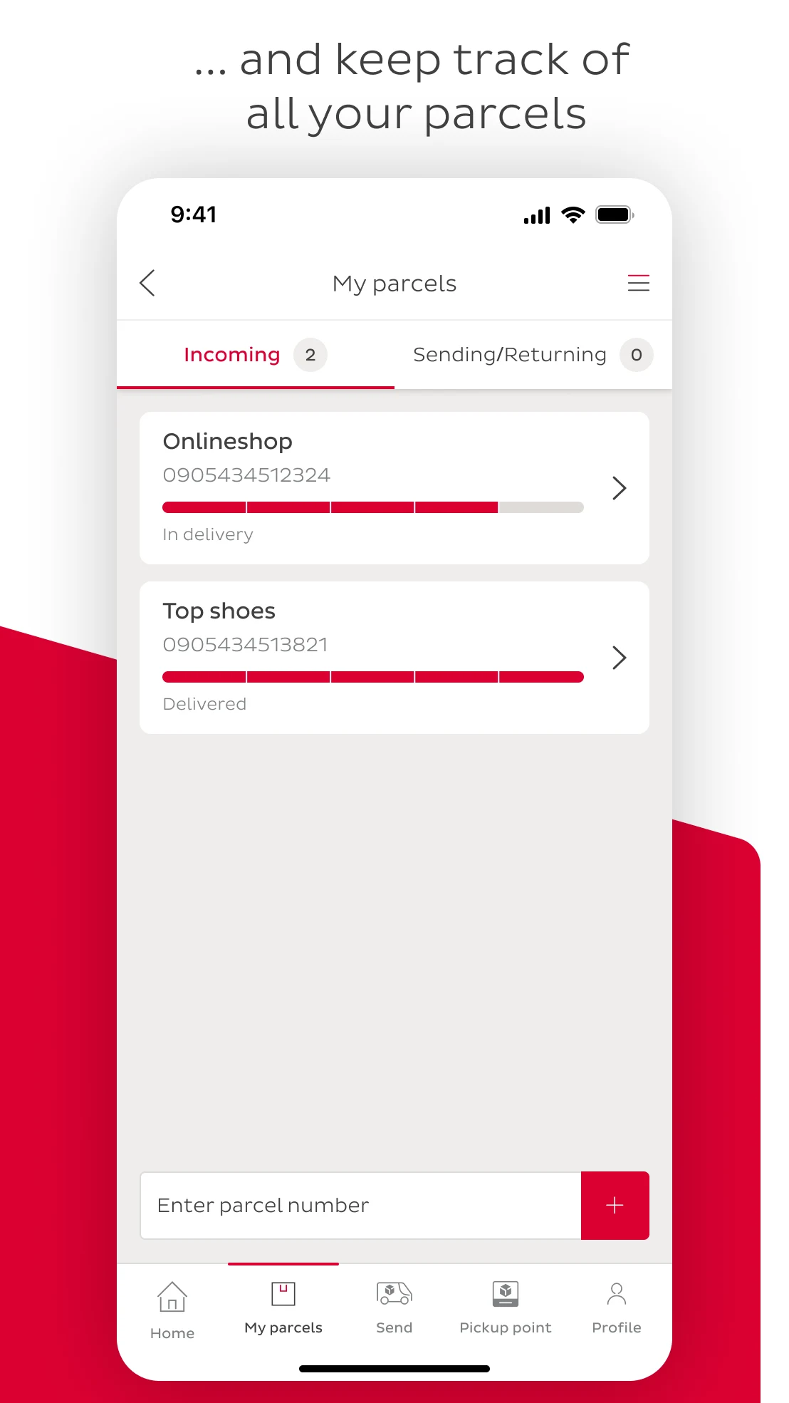 myDPD screenshot