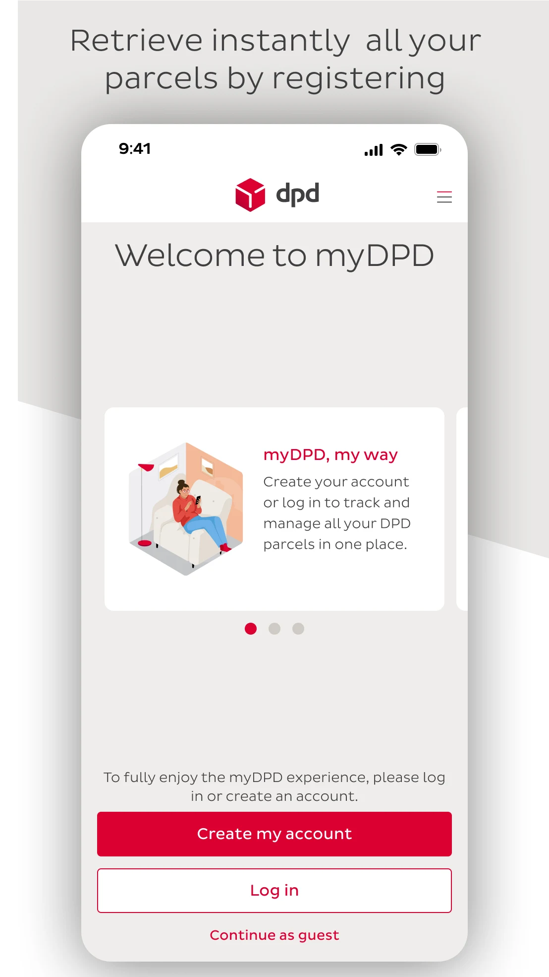 myDPD screenshot