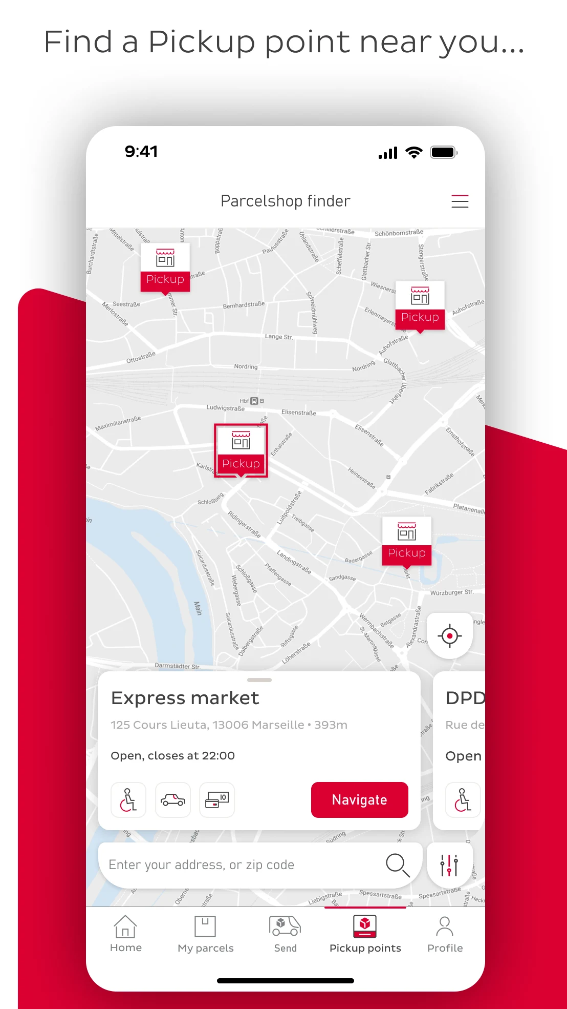 myDPD screenshot